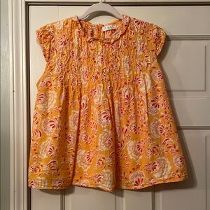 THML' Floral Orange and Fuchsia Top—Size M